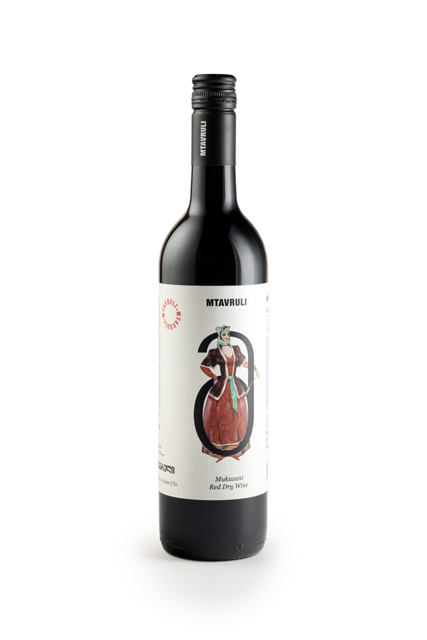 Вино Мтаврули Мукузани, красное, сухое, 0.75л